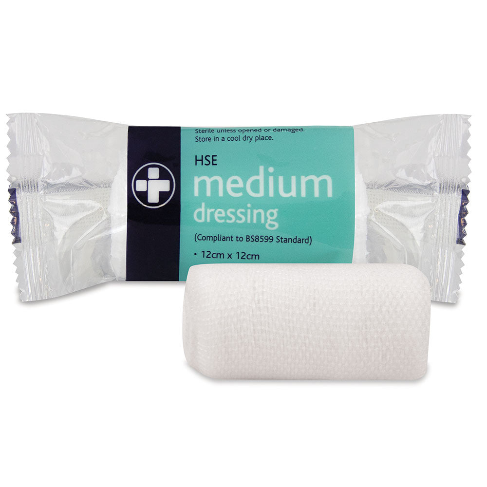 Medium HSE dressing 12cm x 12cm sterile unboxed