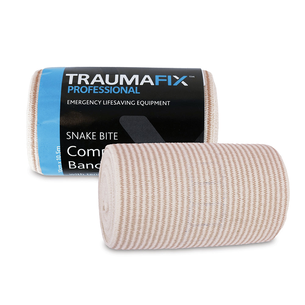 TraumaFix Snake Bite Compression Bandage with Tension Indicator &amp; Closure 10cm x 10.5m