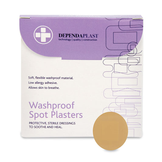 Dependaplast - Washproof Spot Plasters - 2.2cm - Pale - Box of 100
