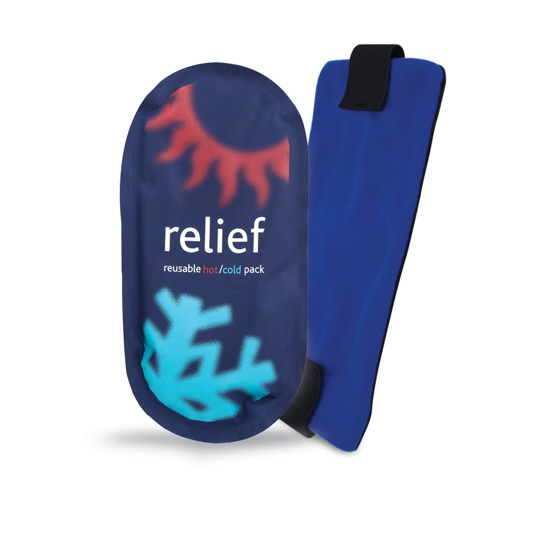 Relief Reusable Hot and Cold Pack with Adjustable Sleeve and Velcro Fastening