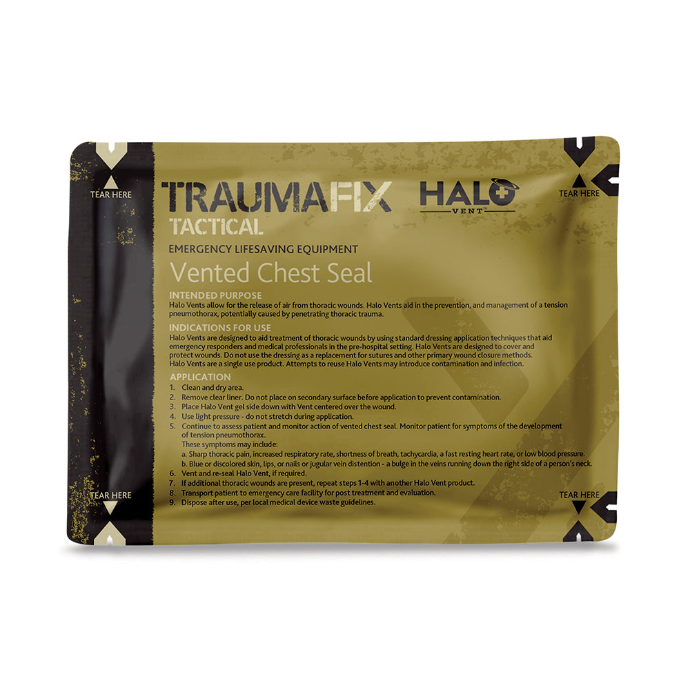 TRAUMAFIX™ TACTICAL
HALO VENT CHEST SEAL
SINGLE